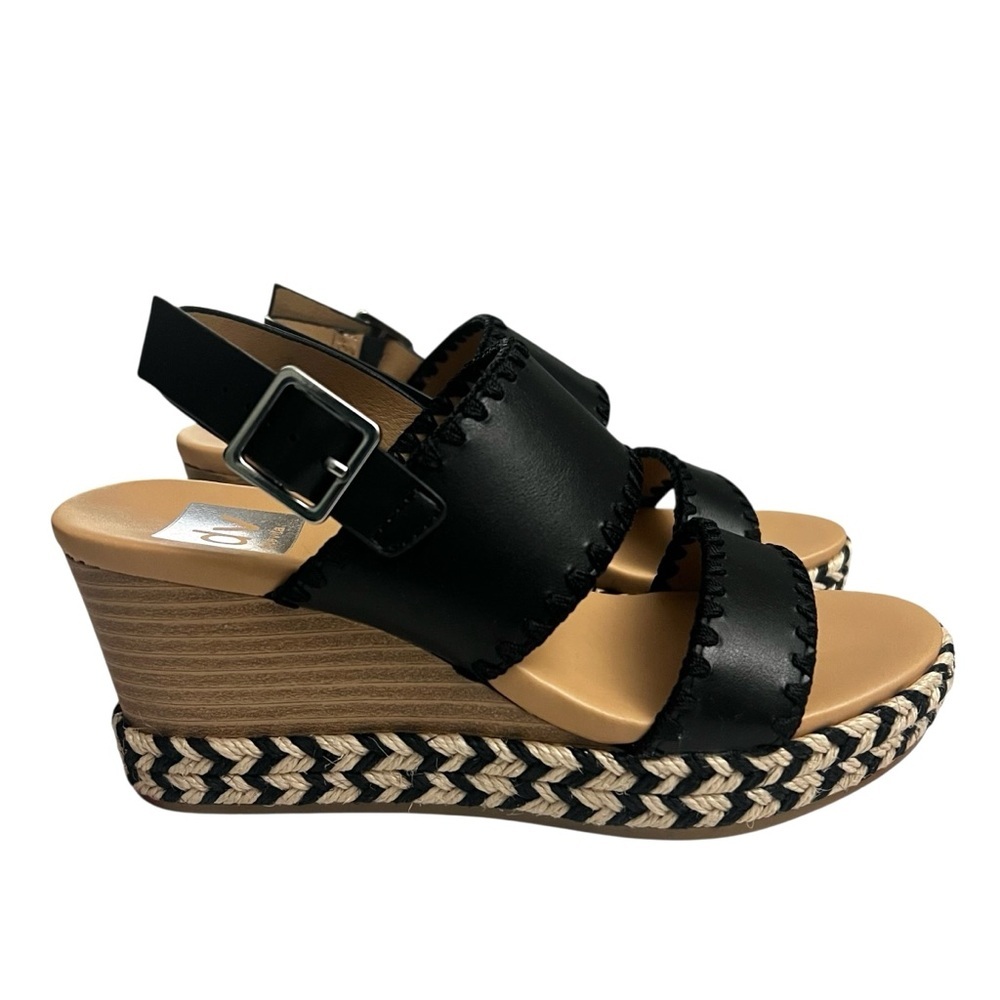 DV by Dolce Vita Black and Tan Wedge Sandals
